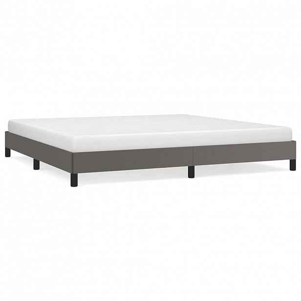 vidaXL Rám postele šedá 200 x 200 cm umělá kůže