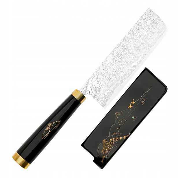Takeshi Saji Art Fuji Unique Kuty R-2 Japonský Nůž Nakiri 17 cm a Saya