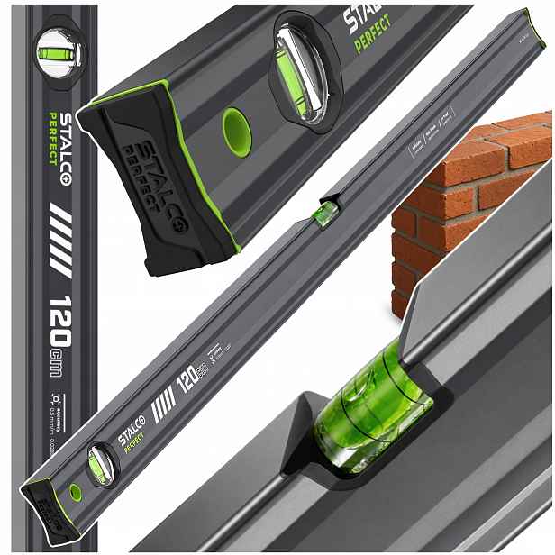 Hliníková vodováha 120 cm Antracit Vodováha Stalco Vseries S010265515