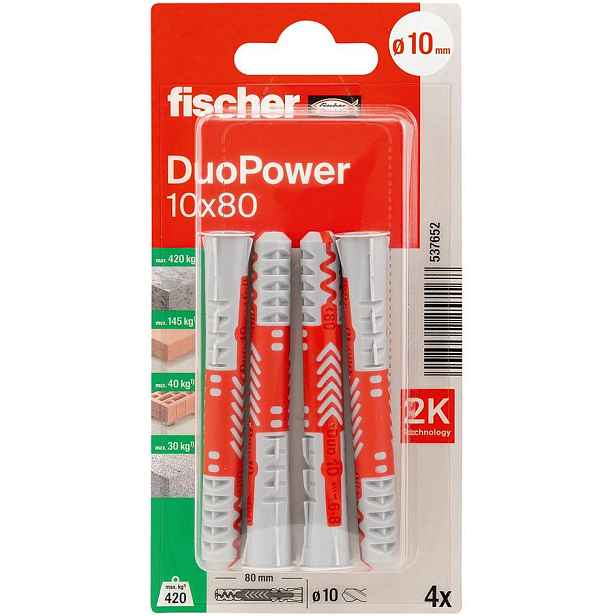 Univerzální rozpěrné hmoždinky DuoPower 10 x 80 mm K 4 ks Fischer