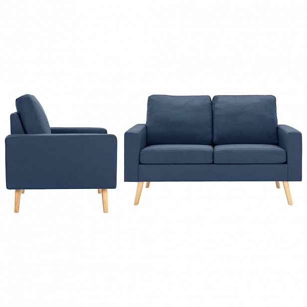 vidaXL 2dílná sedací souprava textil modrá