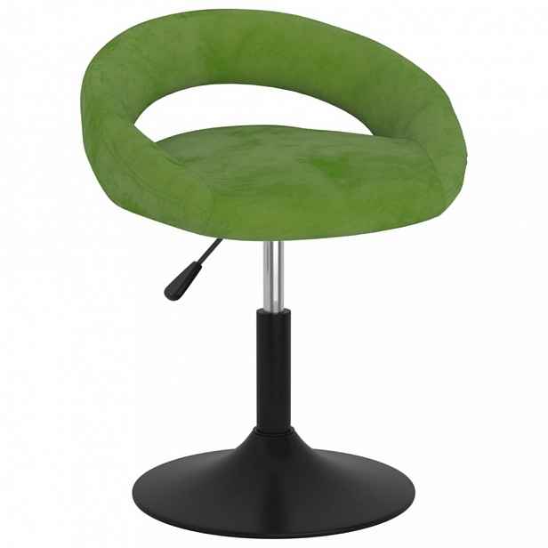 Barová židle samet / kov Světle zelená