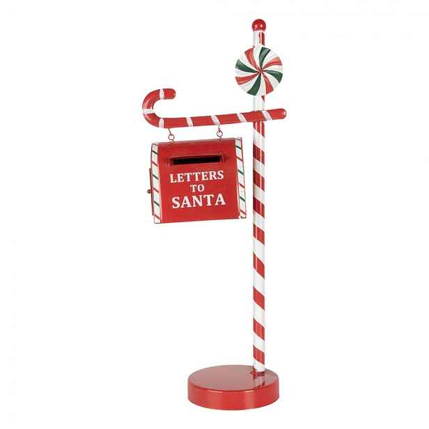 Červená kovová dekorační schránka Letters to Santa - 20*12*51 cm Clayre & Eef
