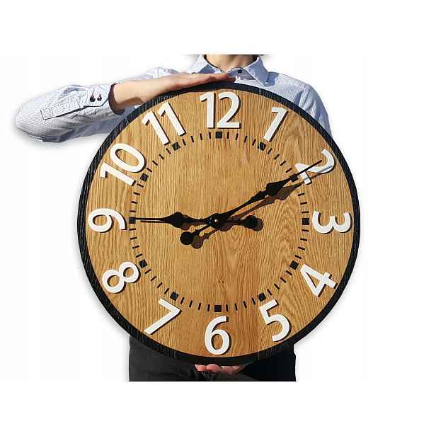 Velký nástěnný hodinový stroj Berlín Bílý 49 Cm Stylový loft