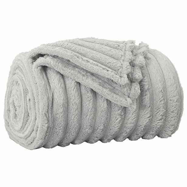 vidaXL Přehoz Šedá 270 x 240 cm 1.77 kg Fleece