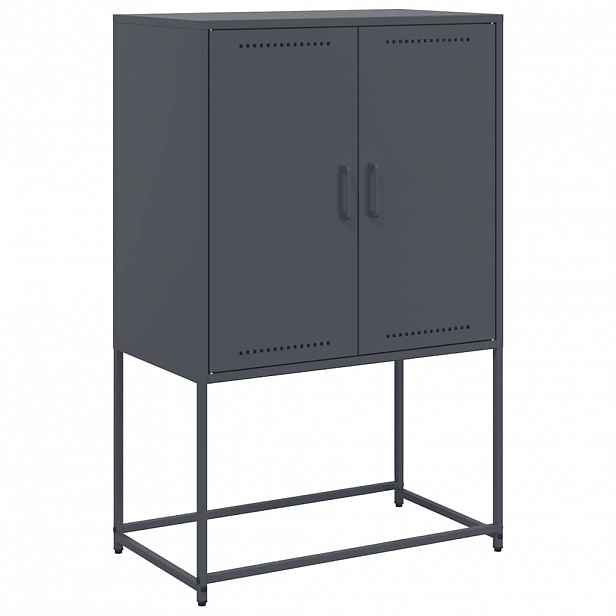 vidaXL Skříň highboard antracitová 68,5 x 38,5 x 107 cm ocel