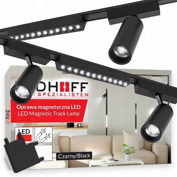 Magnetické kolejnicové osvětlení Set 2x Lišta 1m 5x reflektor Led lampa