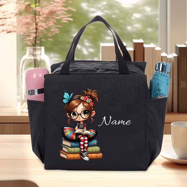 TEMU Obědová taška s personalizovaným jménem/monogramem - Vlastní - Kompatibilní nosič bento boxu s velkokapacitní izolovanou taškou vhodnou pro