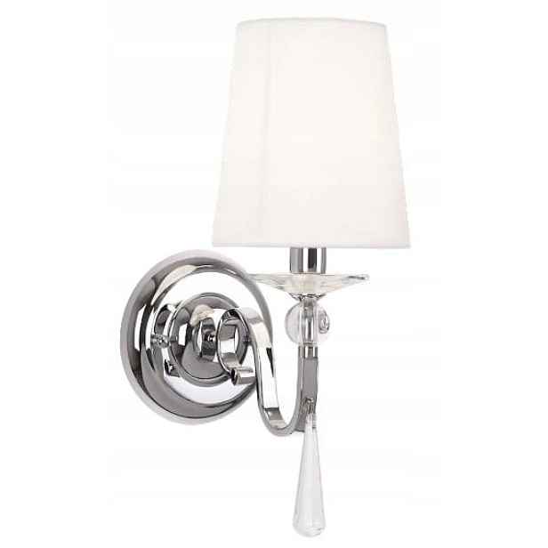 Dekorativní nástěnné svítidlo glamour chrom s bílým stínidlem s křišťálem Maxlight