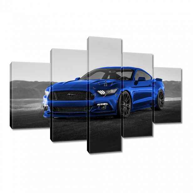 Nástěnné hodiny 150x105 Modré Ford Mustang