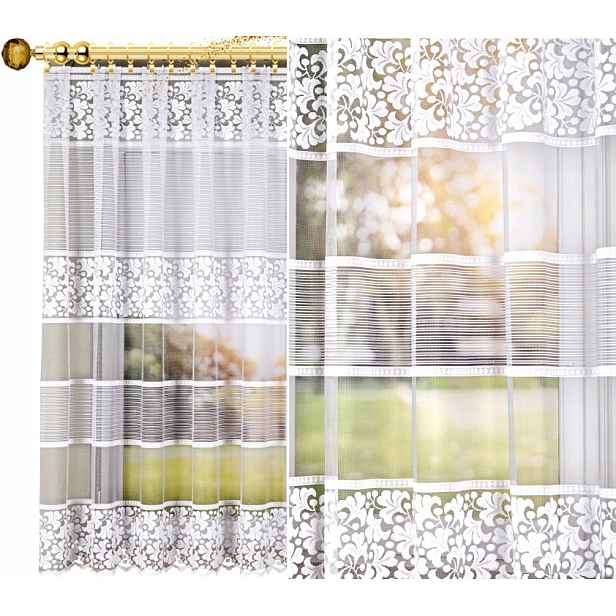 Střih 017563, vel 500x170cm, žakárová záclona , rovná (s lemem)