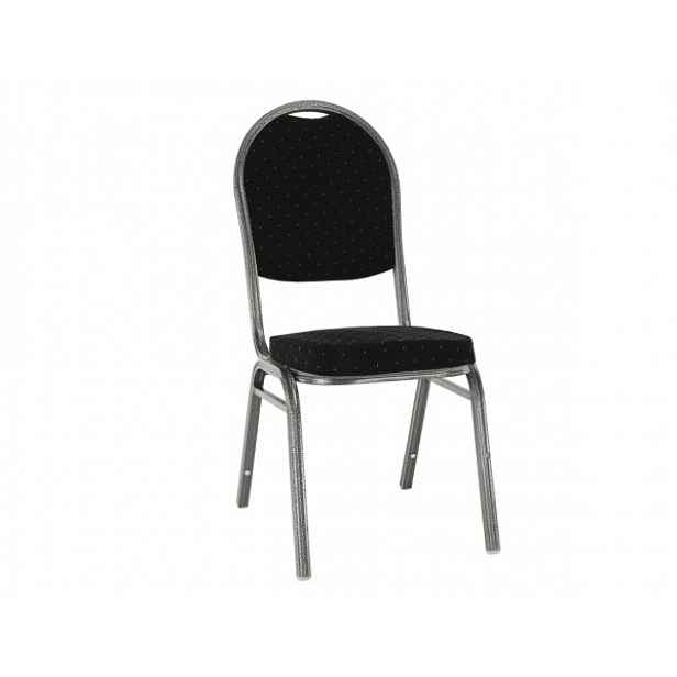 Židle, látka černá / šedý rám - 45,5x56,5x93 cm