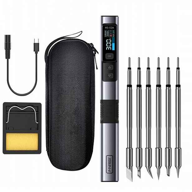 Sada přesných digitálních páječek Usb Fnirsi HS-02A 100W hroty 6 kusů