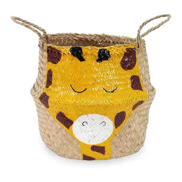 Dětský koš na hračky z mořské trávy ve žluto-přírodní barvě ø 30x28 cm Giraffe – Compactor