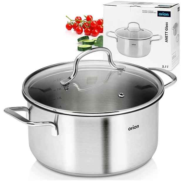 Hrnec Ocelový s poklicí pro tradiční vaření Orion Anett 20cm 3,1L