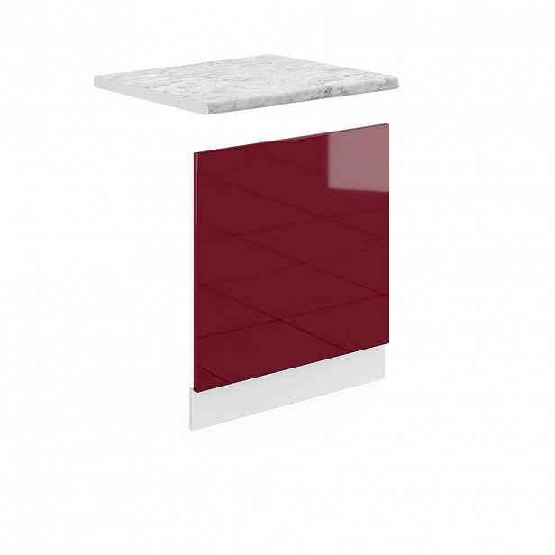 Vicco PŘEDNÍ PANEL R-Line Červená vysoký lesk 60 cm s pracovní deskou