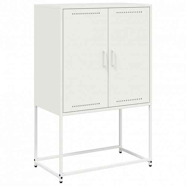 vidaXL Skříň highboard bílá 68,5 x 38,5 x 107 cm ocel