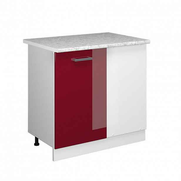 Vicco ROHOVÁ SKŘÍŇKA R-Line Červená vysoký lesk 86 cm s pracovní deskou