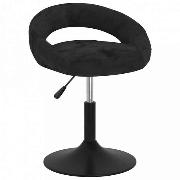 Barová židle samet / kov Černá