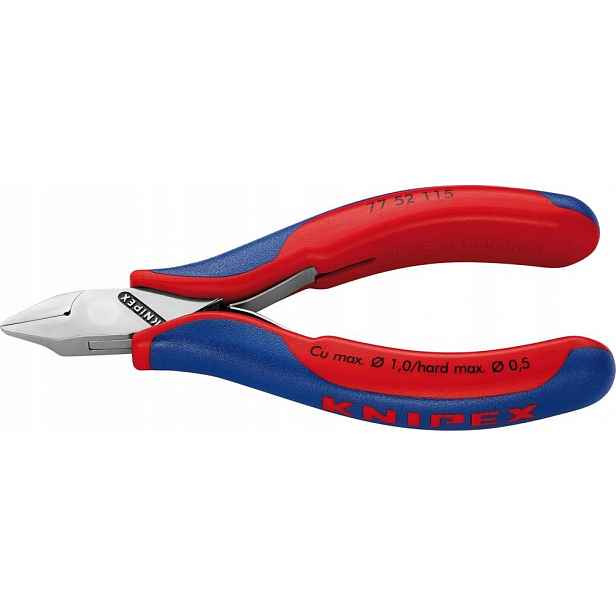 Boční štípací kleště pro elektroniku, plochá hlava 115 mm 77 52 115 Knipex