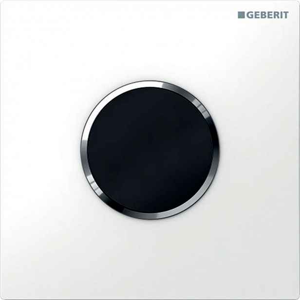 Geberit - Elektronické ovládání splachování pisoárů typ 10, bateriové napájení, bílá/chrom 116.035.KJ.1
