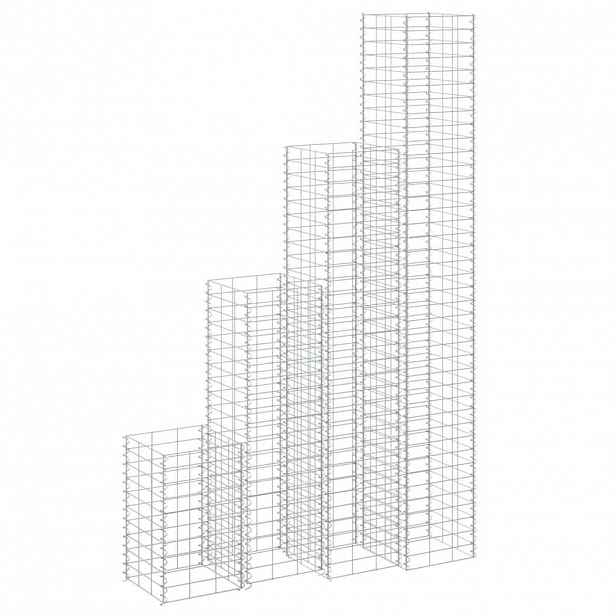 vidaXL Gabionové vyvýšené záhony 4 ks 30x30x50/100/150/200 cm železo
