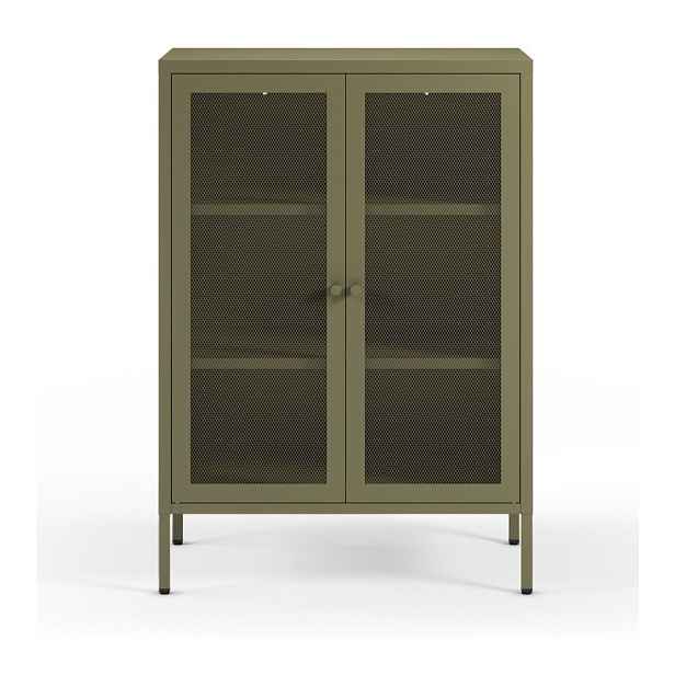 Zelená kovová skříňka 70x100x40 cm Fayna – Marckeric
