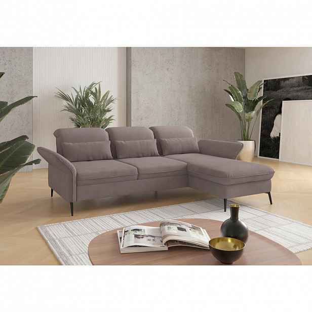 Sit & More ROHOVÁ SEDAČKA, textil, šedohnědá