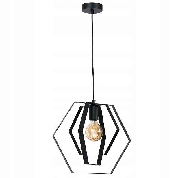 Geometrické závěsné svítidlo do obýváku 40 cm černé