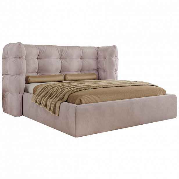 MKS ČALOUNĚNÁ POSTEL FLONELLE CLASSIC 160/200 - Mauve Samet - s multipocketovou matrací