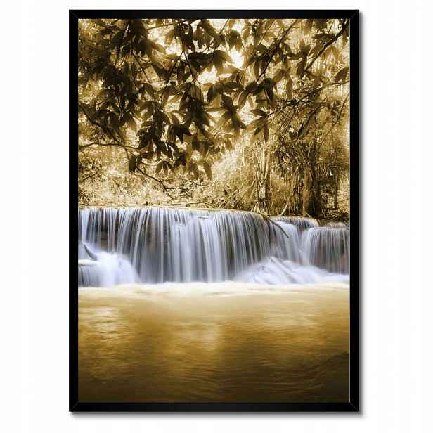 Plakáty v rámu 50x70 Vodopád v barvě sépie