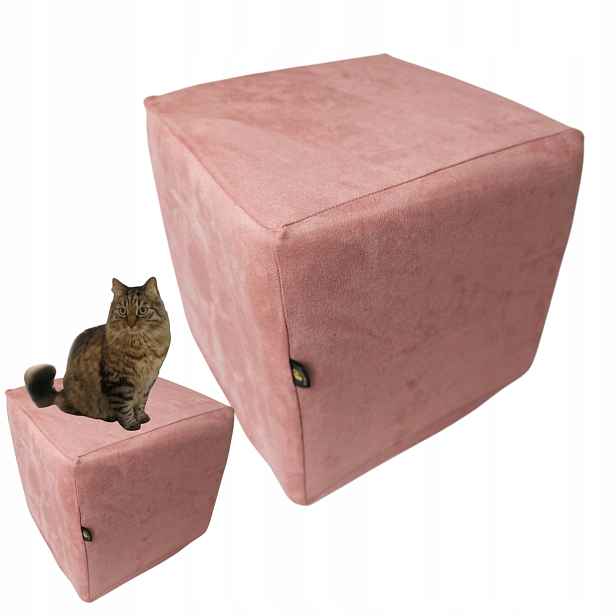 Ochranný potah na taburet taburet 40x40x40 Materiál Semiš Salon Pudrová růžová