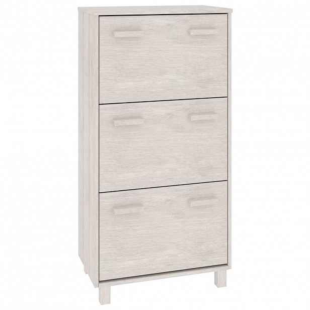 vidaXL Botník HAMAR bílý 59,5 x 35 x 117 cm masivní borovice