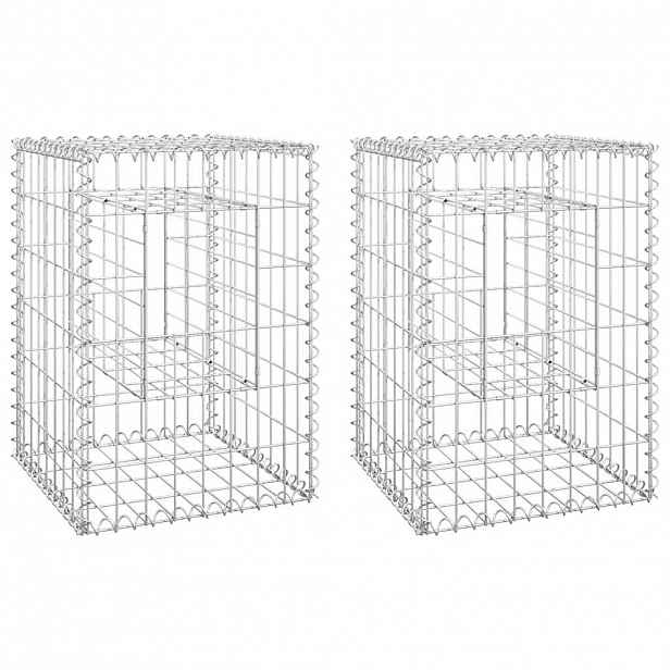 vidaXL Gabionové sloupky 2 ks 40 x 40 x 60 cm železo