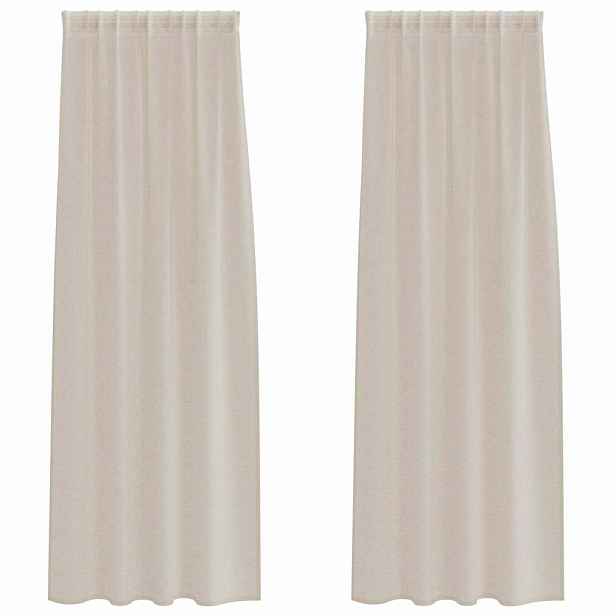 vidaXL Voile Záclona 2 ks Písková 225 x 140 cm Polyester