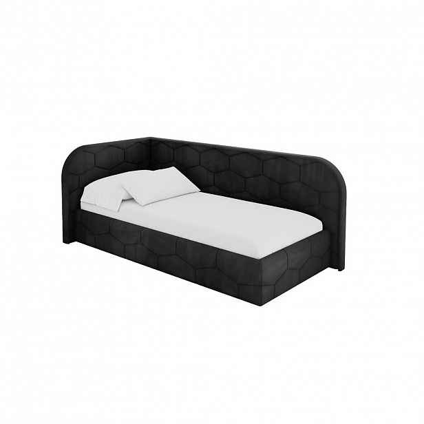 ALTDECOR JEDNOLŮŽKOVÁ POSTEL pro mládež s úložným prostorem, vpravo - JAXY 80x200 černá