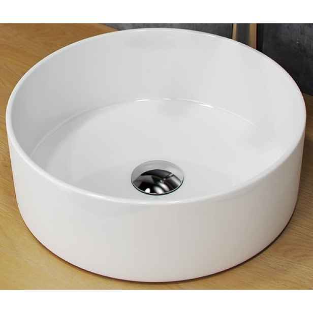 Armatura E-Ring 40 - umyvadlová keramická kruhová mísa 40 cm; ploché dno