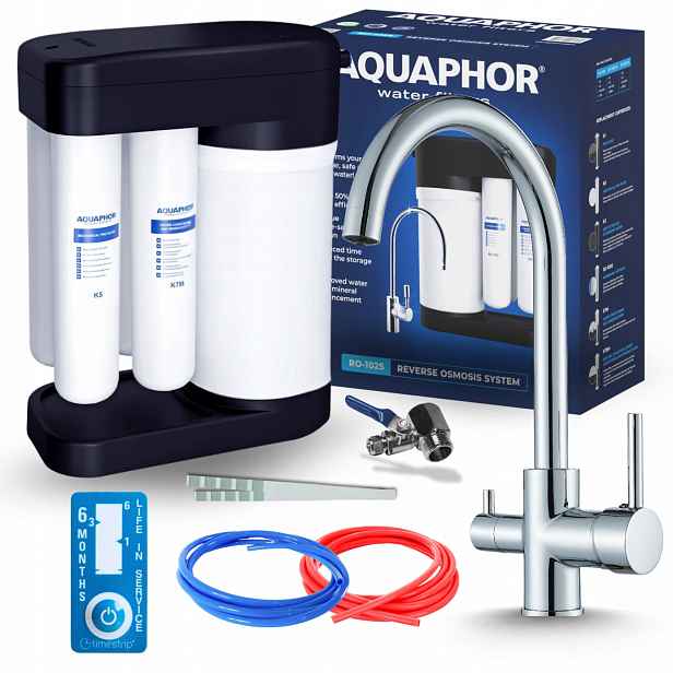 Chromovaná Kuchyňská Baterie A Filtr Aquaphor Morion 102S Reverzní Osmóza