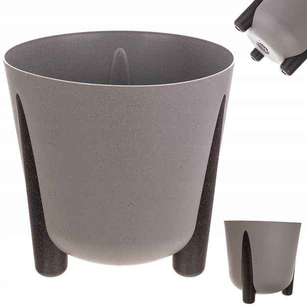 Květináč Obal Na Květináč Květiny Na Nožičkách Plastový Moderní Šedý 30 cm
