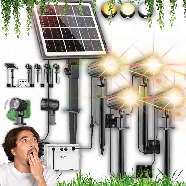 Sada Solárních Reflektorů, Zahradní Solární Lampy, Solární Panel, Osvětlení!