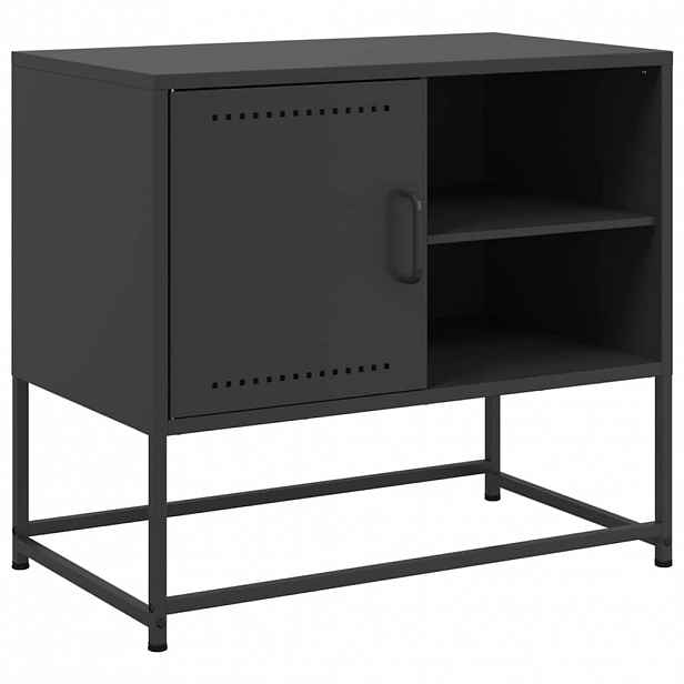 vidaXL TV skříňka černá 68 x 39 x 60,5 cm ocel
