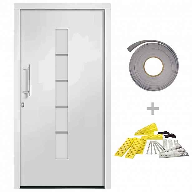 vidaXL Vchodové dveře hliník a PVC bílé 110 x 210 cm