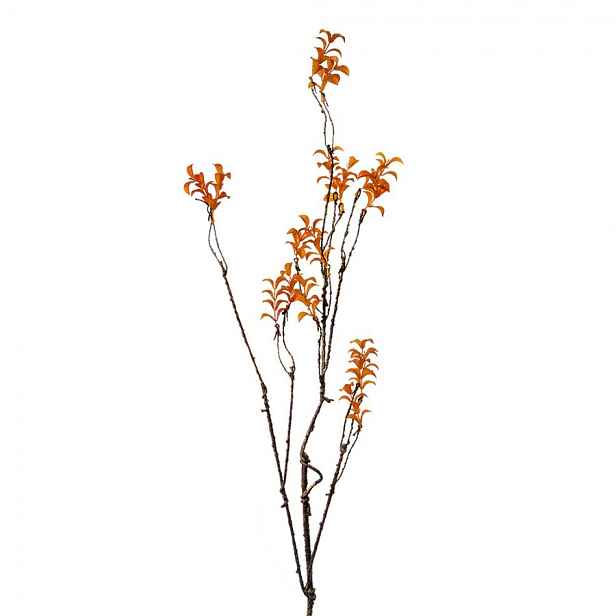 Dekorace hnědá větvička s oranžovými lístky - 18*5*110 cm Clayre & Eef