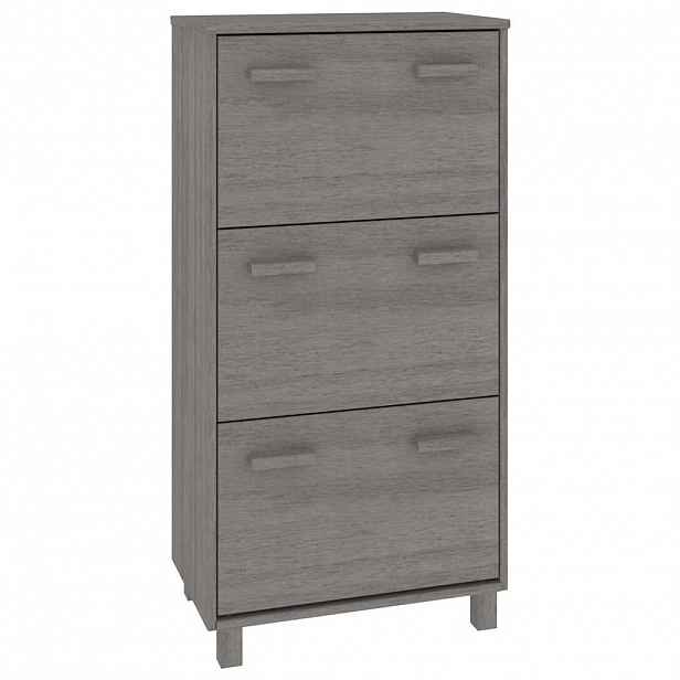 vidaXL Botník HAMAR světle šedý 59,5 x 35 x 117 cm masivní borovice