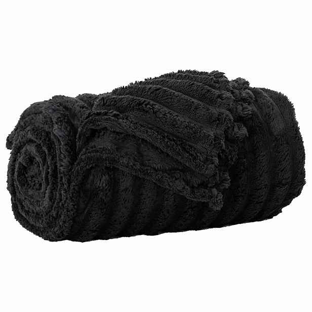 vidaXL Přehoz Černá 240 x 220 cm 1.36 kg Fleece