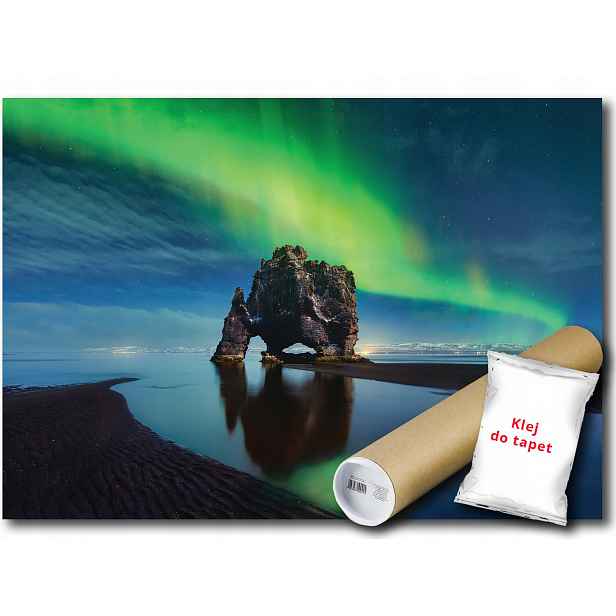 Vinylová Fototapeta Dračí Skála Hvitserkur Island Záře Nebe 208x146