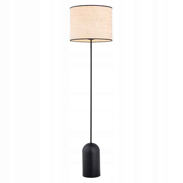 Stojací lampa černá s krémovým stínidlem 1xE27 Aspen 15W Emibig