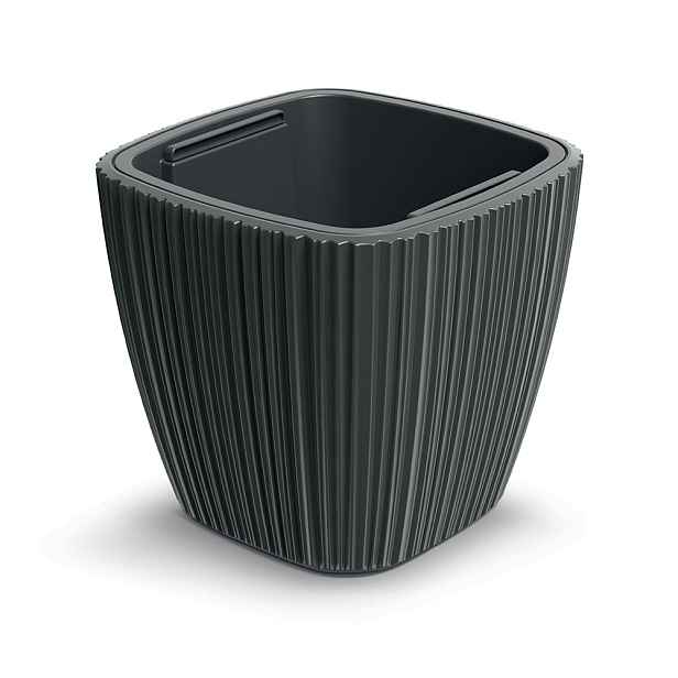 Prosperplast Plastový květináč OROS LITTLE tmavě šedý, varianta 29 cm