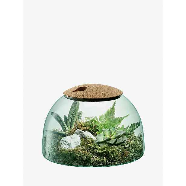 Skleněná dekorace Canopy, výška 16.5 cm, čirá/korek - LSA International