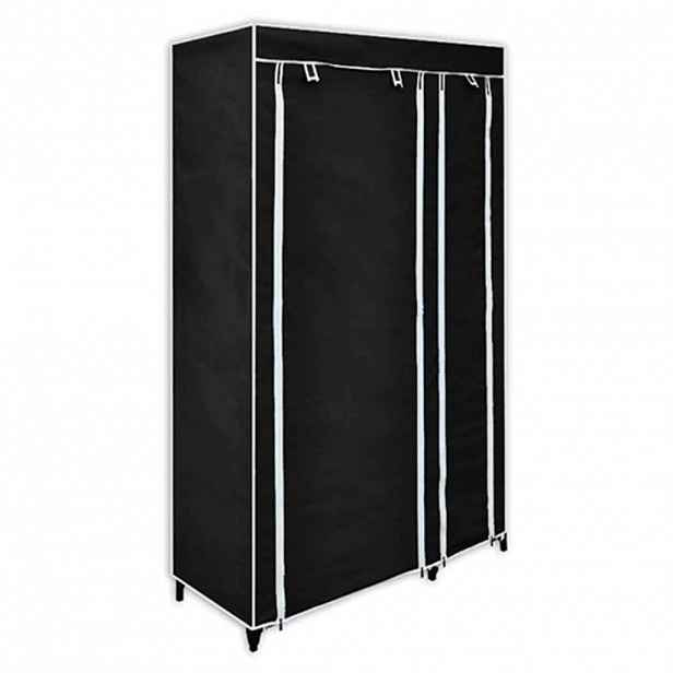 vidaXL Skládací skříň černá 110 x 45 x 175 cm